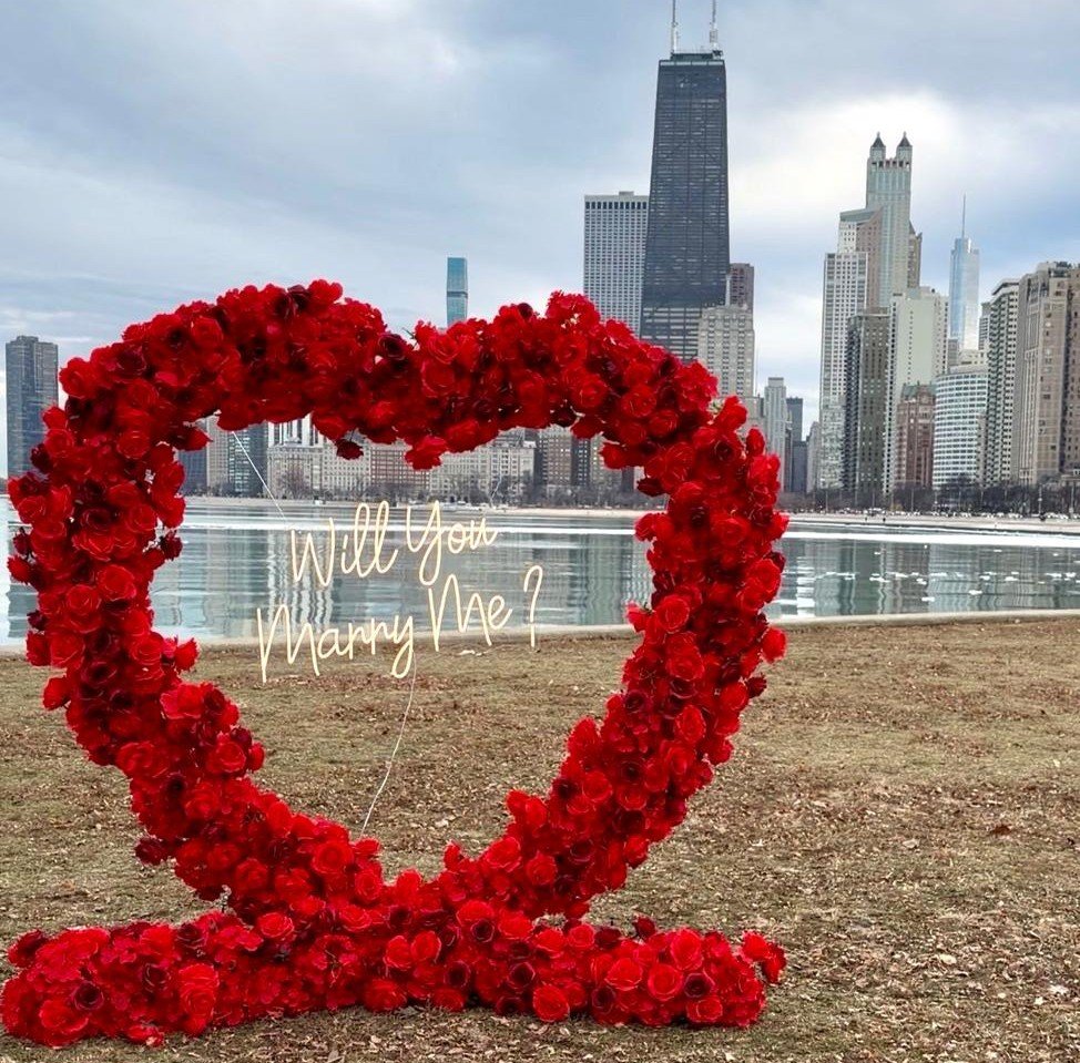 Heart Proposal Basic package floral setup