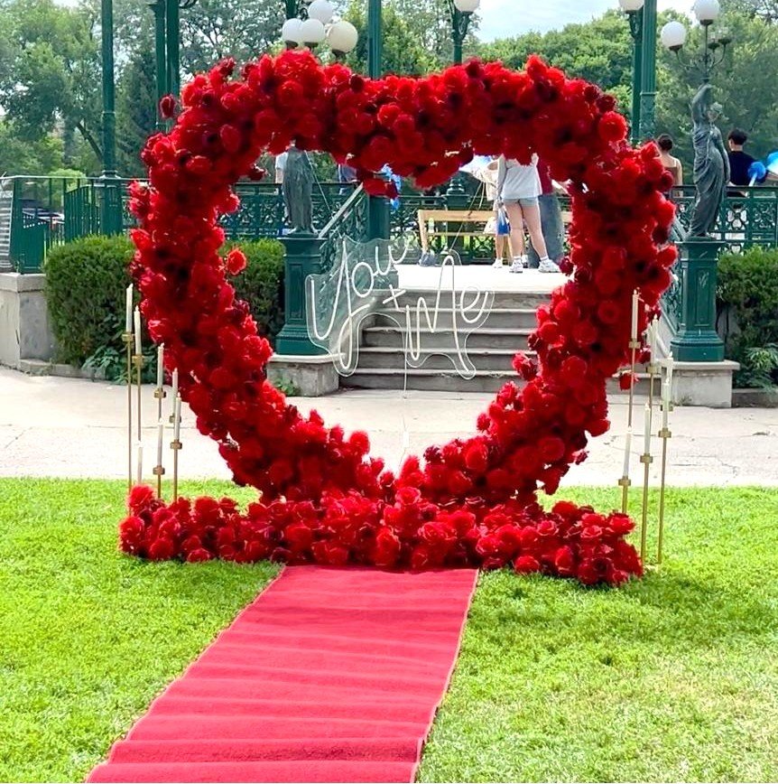 Heart Proposal Standard package floral setup